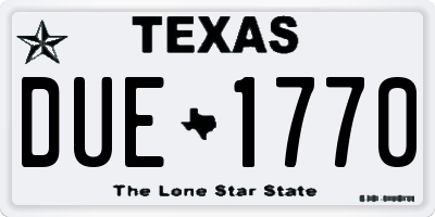 TX license plate DUE1770