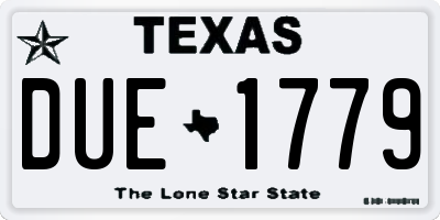 TX license plate DUE1779