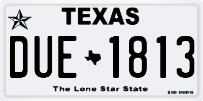 TX license plate DUE1813