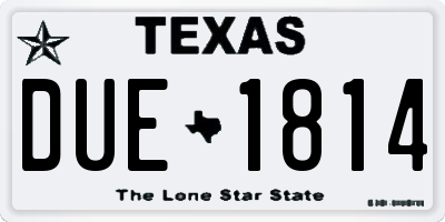 TX license plate DUE1814