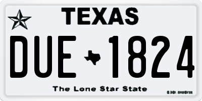 TX license plate DUE1824