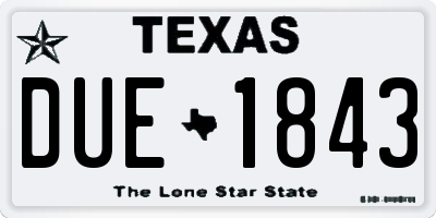 TX license plate DUE1843