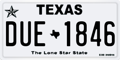 TX license plate DUE1846