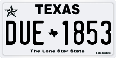 TX license plate DUE1853