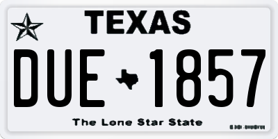 TX license plate DUE1857
