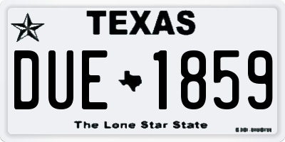 TX license plate DUE1859