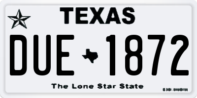 TX license plate DUE1872