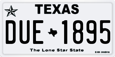 TX license plate DUE1895