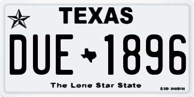 TX license plate DUE1896
