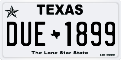 TX license plate DUE1899