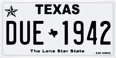 TX license plate DUE1942