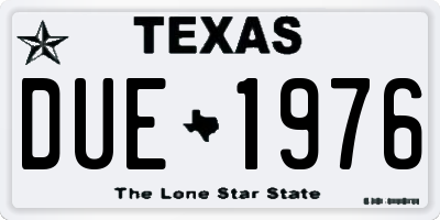 TX license plate DUE1976