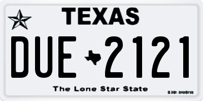 TX license plate DUE2121