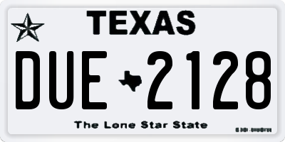 TX license plate DUE2128