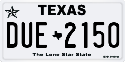 TX license plate DUE2150