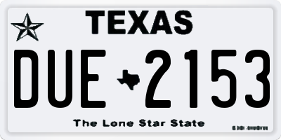 TX license plate DUE2153