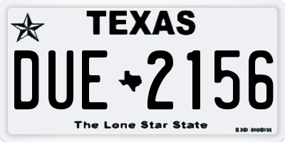 TX license plate DUE2156