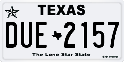 TX license plate DUE2157