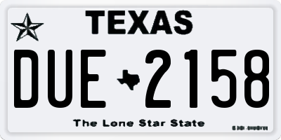 TX license plate DUE2158
