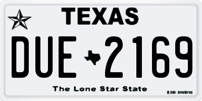 TX license plate DUE2169