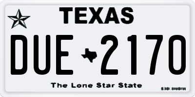 TX license plate DUE2170