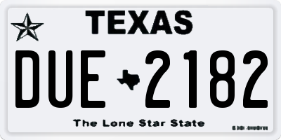 TX license plate DUE2182
