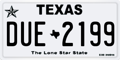 TX license plate DUE2199