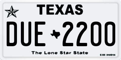 TX license plate DUE2200