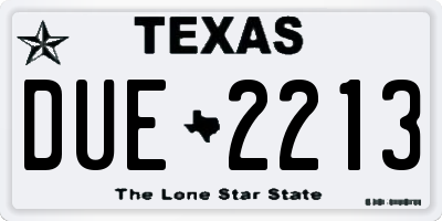 TX license plate DUE2213