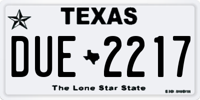 TX license plate DUE2217