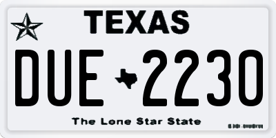 TX license plate DUE2230
