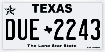 TX license plate DUE2243