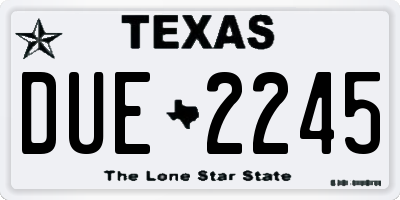 TX license plate DUE2245
