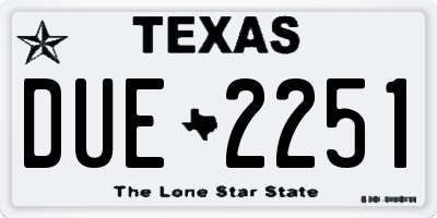 TX license plate DUE2251