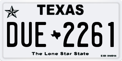 TX license plate DUE2261