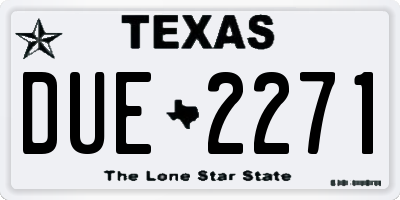 TX license plate DUE2271