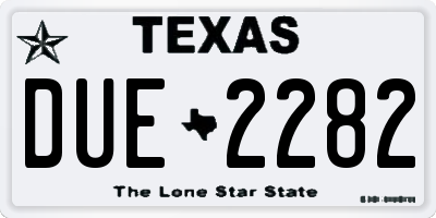 TX license plate DUE2282