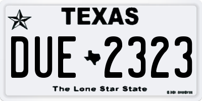 TX license plate DUE2323