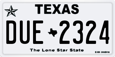 TX license plate DUE2324