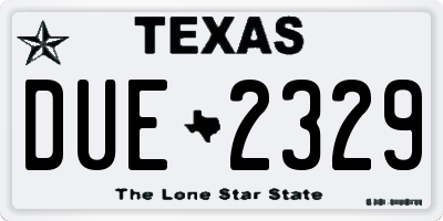TX license plate DUE2329