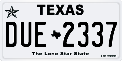 TX license plate DUE2337