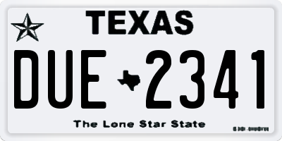 TX license plate DUE2341