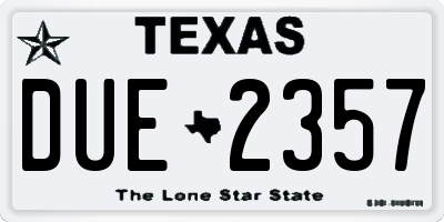 TX license plate DUE2357