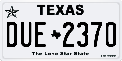 TX license plate DUE2370