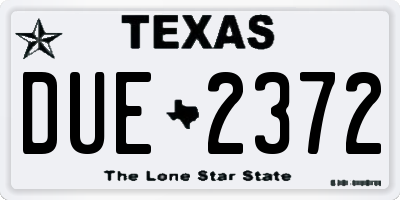 TX license plate DUE2372