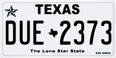 TX license plate DUE2373