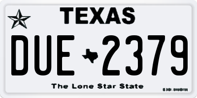 TX license plate DUE2379