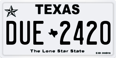 TX license plate DUE2420