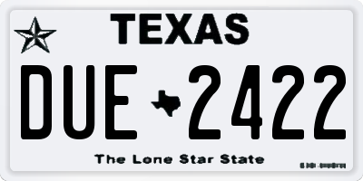 TX license plate DUE2422