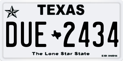 TX license plate DUE2434